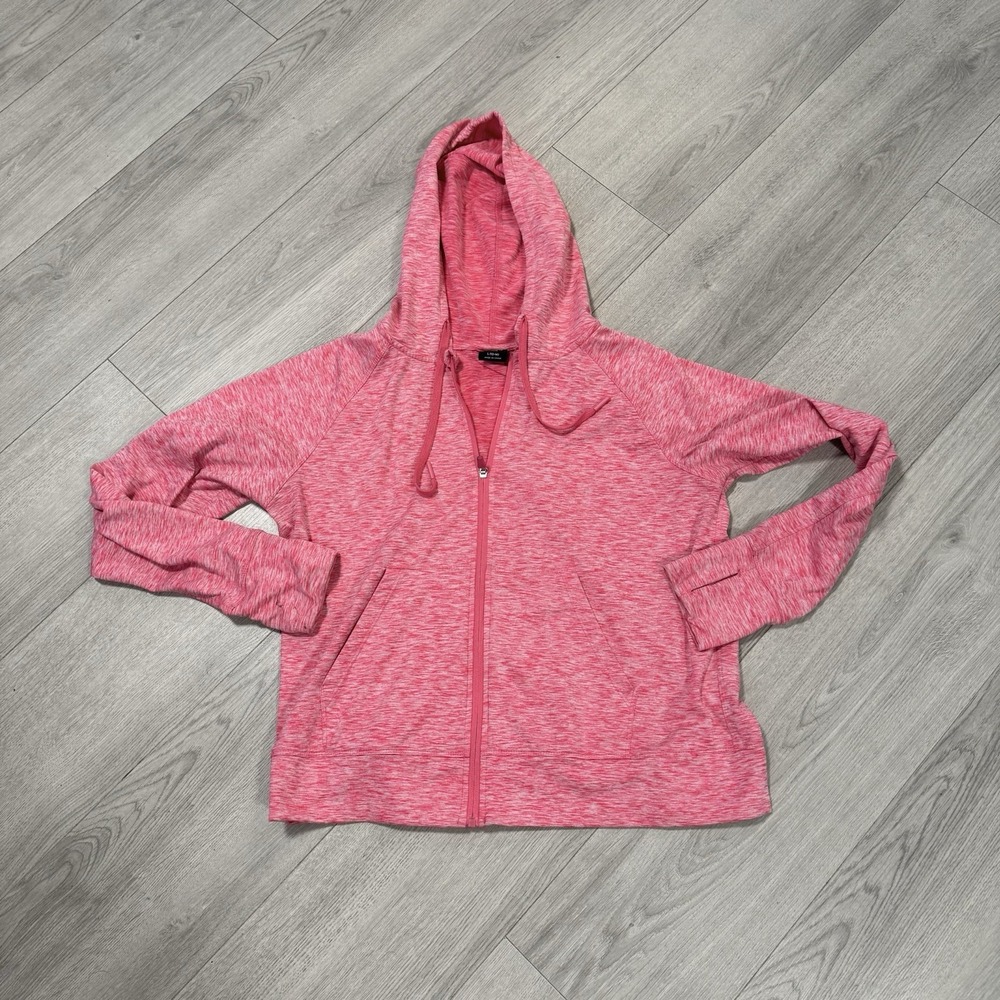 Athletic Works hooded Pink  jacket with thumb holes womens LG 10/12 Women's